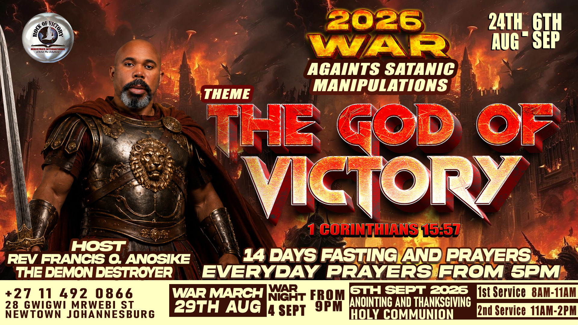 2026 WAR AGAINST SATANIC MANIPULATIONS - THEME: THE GOD OF VICTORY.